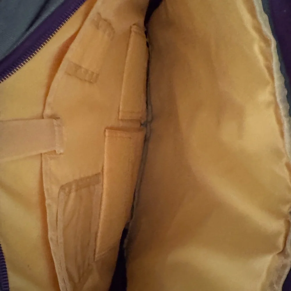 Brooklyn Industries Olive Canvas Laptop Bag with Purple Accents